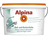 Alpina 5 Liter Bad & Küchen Spezialfarbe, Weiss Matt, Wandfarbe, Vorbeugend gegen S