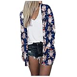 Weihnachten Damen Strickjacke Lang Winter Oversize Pullover Knopf Elch Cardigan Weihnachtsstrickjacke Mit Tasche Herbstkleid Damen Knielang Kleid Langarm Damen Eleg