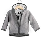 Ehrenkind® Walkjacke | Jacke für Kind aus Natur Schurwolle mit Reißverschluss | Walk Jacke für Baby | Grau Gr. 86/92
