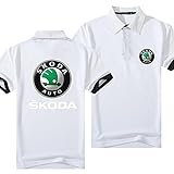 Herren Sommer T-Shirt Polo Shirt Skoda gedruckt Unisex Kurzarm Casual T-Shirts Tops Sweatshirt - Teenager Geschenk