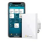 Smart Lichtschalter kompatibel mit HomeKit, meross WLAN Wandschalter, 1 Way 1 Gang benötigt Nullleiter, kompatibel mit Siri, Alexa, Google Home und SmartThings, 2,4 GH