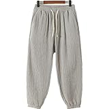 Yikesnt Herrenhose Sommer Dünner Abschnitt Einfarbig Bequem Outdoor Jogging Freizeithose Mit Taschen Und Kordelzug M