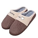 MR.XIANG Winter Hausschuhe/Hausschuhe Damen Plüsch Pantoffeln Warme rutschfeste Für Heimschuhe Mit Im Innen- Und Außenbereich Coffee Color EU 42/42.5