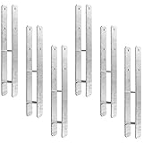 6 x Heunert H-Pfostenträger H-Anker Pfostenanker Set 6 Stück 91, 101, 121 oder 141 verzinkt mit CE Zeichen extra stark (6 Stück 121 x 600 x 6 mm)