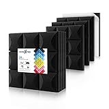 24er-Pack Selbstklebende Akustikschaum-Schallschutzplatten, Pilz Schallschutzschaum für Musikstudio-Spielzimmer-Schlafzimmer, Schwarze Akustik-Wandpaneele, 30,5 x 30,5 x 5,1