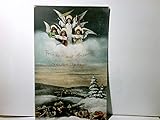 Vintage / Nostalgie / Kriegskarte. Frieden auf Erden im Neuen Jahr. Alte Ansichtskarte / Postkarte farbig, gel. als Feldpost 1914. Soldaten im Schnee im Schützengraben liegend, Engel im H