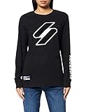 Superdry Damen Code Logo Che LS TOP T-Shirt, Schwarz, XS