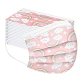 50/100 Stück Mundschutz Kinder Einweg 3-lagig mit Motiv Bunt Mund-Nasen-Schutz Cartoon Druck Atmungsaktiv Mund-Tuch Bandana Halstuch Schals für Mädchen Jung
