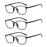 Suertree Blaulichtfilter Lesebrille 3 Pack Computerbrille Sehhilfe PC Gaming UV Blaues Blockiert Brillen Damen Herren 1.5X