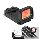 AJDGL Tactical Flip Red Dot Reflexvisier - 3 MOA Mini Pistolenvisier mit RMR-Halterung und 20 mm Schiene für Glock MOS Pistole,Black