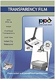 PPD Sparpack 100 x A4 Inkjet OHP Overheadfolie - Premium Transparentfolie mit verbesserter mikroporöser Beschichtung für vollfarbige und sofort trocknende Ausdrucke - geeignet für alle Tintenstrahldrucker - PPD34-100