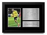 HWC Trading A4 FR Erling Haaland Dortmund Geschenke gedruckt Autogramme Bild für Fans und Unterstützer - A4 Eing