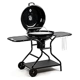 BBQ-Toro Kugelgrill Ø 57 cm mit Ablagefläche und Grillrostheber | Grillfläche Ø 54,5 cm | BBQ Kugelgrill Holzkohle, Barbecue Kugelgrill, Grill Holzkohle rund, Holzkohlegrill mit Deck