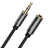 deleyCON 1m Aux Kabel 3,5mm Verlängerung - Audio Klinkenkabel Stereo Verlängerungskabel - Baumwollkabel & Metallstecker - Handy Smartphone Tablet Kopfhörer HiFi R