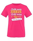 Comedy Shirts - Nicht mein Zirkus, Nicht Meine Affen. TUT Mir leid! - Mädchen T-Shirt - Pink/Weiss-Gelb Gr. 152/164