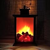 Rechteckige Kaminlaterne Künstliche LED-Protokolle Feuereffekt Tragbar batteriebetrieben für Hurrikan Stromausfall Notfall Camping Backpacking I