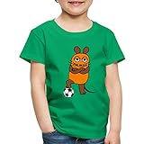 Spreadshirt Die Sendung Mit Der Maus Mit Fußball Kinder Premium T-Shirt, 122-128, Kelly G