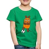 Spreadshirt Die Sendung Mit Der Maus Mit Fußball Kinder Premium T-Shirt, 98-104, Kelly G