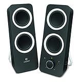 Logitech Z200 2.0 Lautsprecher mit Subwoofer, Surround Sound, 10 Watt Spitzenleistung, 2x 3,5 mm Eingänge, Lautstärke-Regler, EU Stecker, PC/TV/Smartphone/Tablet - Midnight Black/schw