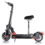 E Scooter Erwachsene 45 km Elektro Scooter, 500W Motor E Roller 48V 13Ah Klappbar Elektroroller mit Sitz und 10 Zoll Luftreifen - C1