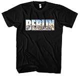 Berlin Vintage Skyline Herren T-Shirt | Stadt - City - Fussball - Sport - Berlin Shirt - Ultras | Schwarz (S) Druk: B