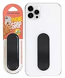 Amayo Grip - Das Original! Smartphone Fingerhalter - Handy Fingerhalterung Phone Grip Handy Halter Ständer Griff - Handy Halterung Handy Ring (Edelstahl Matt Serie - Schwarz)
