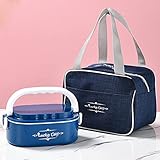 Yeah-hhi 20 Oz Leckdichte Lunchboxen Für Kinder Edelstahl-Lebensmittelbehälter Mit Mittagsbeutel Für Jungen, Mädchen, Schule, Picknick, Reisen,Blau,2 comp