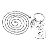 Zysta Personalisiert Gravur- Edelstahl Dog Tag Anhänger ID Tag Schlüsselanhänger mit Flügel Anhänger Schlüsselanhänger mit Gravur für Haustier-Erinnerungs Geschenk (Mit Kette&Gravur)