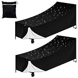 Gartenliege Abdeckung, 2 Stück Gartenstühle Schutzhülle mit Transporttasche, Wasserdicht, Winddicht, UV-Beständiges, 420D Oxford Gewebe Schutzhülle für Sonnenliege,Liegestuhl, Deckchair-200x75x40/75CM