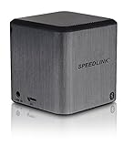 Speedlink Xilu Aktiver kabelloser Bluetooth-Lautsprecher (2,5 Watt RMS, 6 Std Akkulaufzeit, Aluminiumgehäuse, Freisprechfunktion, 5×5×5cm)