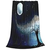 Sternenhimmel Baumdecken Korallen Fleece Plüsch Druck Sterne Multifunktions Weiche Decke für Bettwäsche Reise Tagesdecken Flanelldecke 127x152