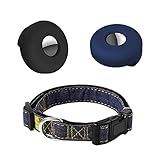 MMDOCO 2Stück Silikon Schutzhülle für Airtags Leichter GPS-Tracking-Schleifenhalter für Hunde,Anti-Kratz-Anti-Lost Locator-Hautabdeckungsschutz Kompatibel mit Airtags für Hundehalsband（Blau+Schwarz）