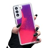 Yatchen Flüssige fluoreszierende Schutzhülle für Samsung Galaxy S10, luxuriöser Spaß, leuchtet in der Dunkelheit, Treibsand transparent, weiche TPU-Rückseite, stoßfeste Schutzfolie (Rosa, Galaxy S10)