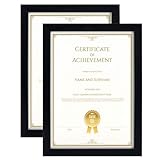 GraduatePro A4 Bilderrahmen Holz Urkunde Dokument din University Certificate Frame Passepartout Diplom Format Academica Zertifikate zum Hängen Schw