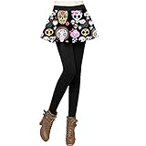 Generic Mode Damen Halloween Drucke Sport Leggings Sexy Party Freizeithosen Damen Hosen 9/10 High Waist Casual Elegant Bleistifthose Carpi Hosen mit T