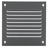 100x100mm Metal Grau Lüftungsgitter mit Insektenschutz - Gitter für Belüftung - Abluftg