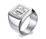 VNOX Männer Monogramm Name Ring Siegelring College Ring Initialen Ring Männer Initial Band Mens Kreis Brief Ring,Geschenk fü