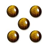 Gemsonclick NATURAL TIGER EYE 5 STÜCKE KALIBRIERTE LOSE Edelstein Lot in runder Form Cabochon Schmuck Machen von Geburtsstein 11x11