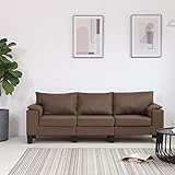 Yagosodee 3 Seater Sofa Dreisitzer Stoff-Sessel Modernes Sofa Polster Lounge-Sofa-Couch Sofa Wohnzimmer Kleine Innenmöbel für Wohnzimmer, Büro, Schlafzimmer Braun S