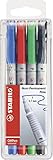 Folienstift - STABILO OHPen universal - wasserlöslich fein - 4er Pack - grün, rot, blau, schw