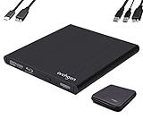 Archgon Stream UHD Externer 4K-Ultra HD BD Player, Blu-ray BDXL Brenner extern für PC Laptop USB 3.0 / -C, M-Disc, Schutzbox, externes UHD BluRay Drive, External Blue-Ray Laufwerk, Alu schw