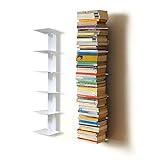 Haseform Bücherturm 90 cm (für 1m Bücher) Weiss Bücherregal Wandreg