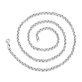 Beydodo Halskette Herren Silber 925 Echt, 3MM Rolokette mit Collierverschluss Hip Hop Männer Kette 45CM Silber Freundschaftskette Partnerk