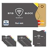 RFID Blocker Kartenhülle NFC Schutz TÜV geprüft 14 Stück | NFC Schutzhülle EC Karte reißfest dünn | Kartenschutzhülle gegen Datenklau | EC Karten Schutzhülle RFID Hülle Kreditk