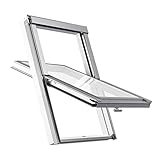 RoofLITE+ Schwingfenster aus Kunststoff Dreifachverglasung (Uw 1.1) 78x140