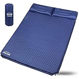 Chooga Doppel-Isomatte für 2 Personen Komfortable Camping Selbstaufblasende Pad Schaumstoffmatratze für Auto Camping Reisen Wandern mit ergonomischem integ