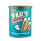 ÜLKER Rulokat - Leckere Waffelröllchen mit Kokosnuss-Creme-Füllung - Halal Süßigkeiten zu Tee, Kaffee oder Eis - Türkische Süßigkeiten - Dosen-Edition 12 x 170 g