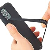 Sinjimoru Silikon Handy Halterung für Finger Handy Halter für Handyhülle Handy Fingerhalter Fingerhalterung Handy Phone Strap für iPhone & Android, Sinji Loop. (Schwarz)