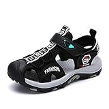 Trekkingsandalen Jungen Outdoor Schnellverschlüsse Geschlossen Sommer Kinderschuhe Mädchen Sport Wasserdicht Strand Leicht Schwarz B 29 EU