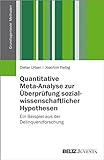 Quantitative Meta-Analyse zur Überprüfung sozialwissenschaftlicher Hypothesen: Ein Beispiel aus der Delinquenzforschung (Grundlagentexte Methoden)